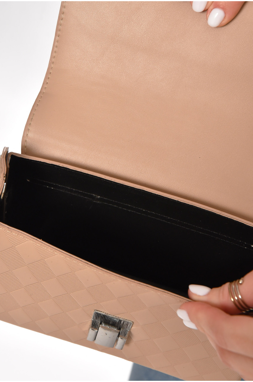 Сумка женская из экокожи бежевого цвета 386 213304