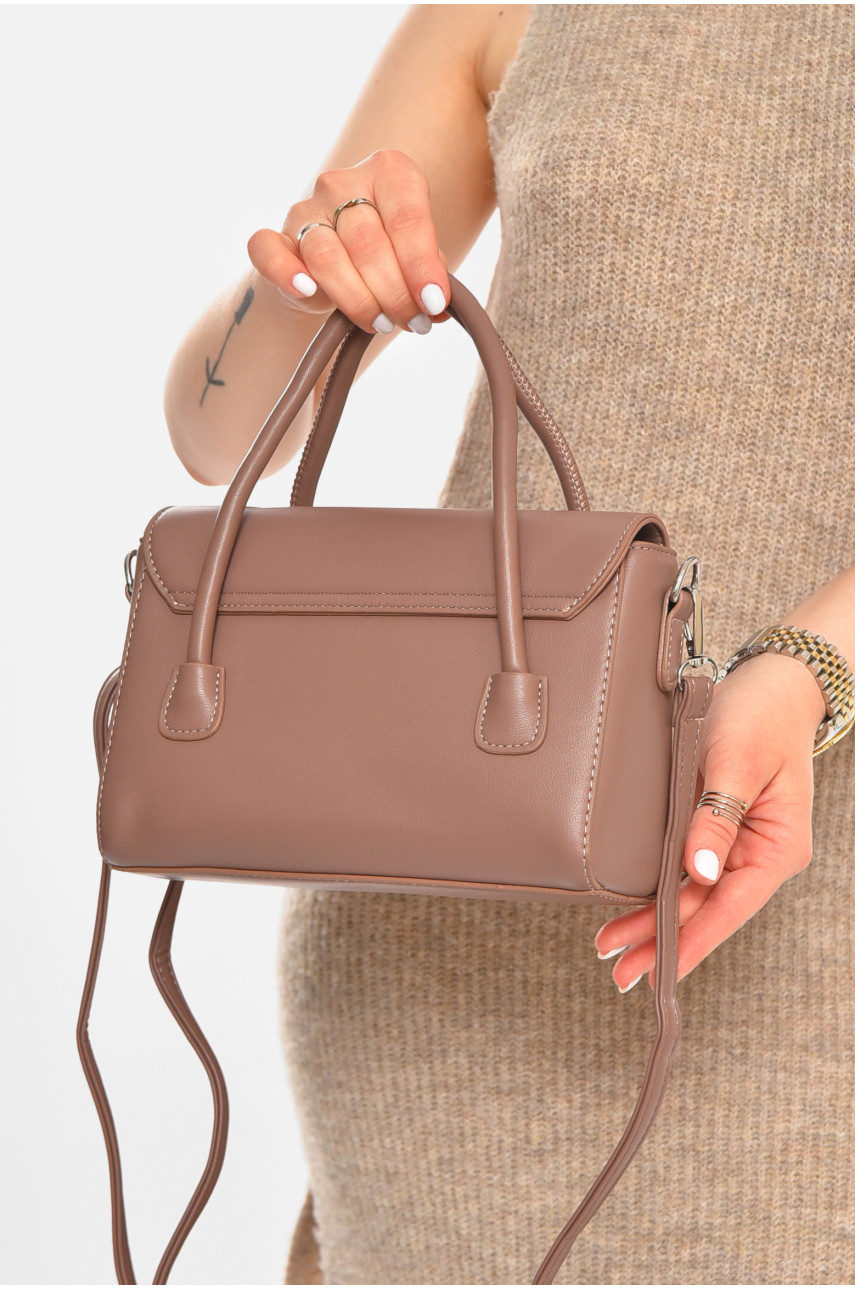 Сумка женская из экокожи цвета мокко 0916-2 213306