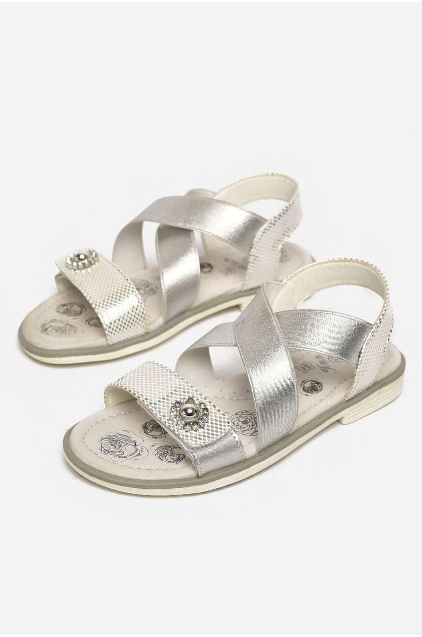 Сандали детские для девочек серебристого цвета С-Т53-81-Е 213309