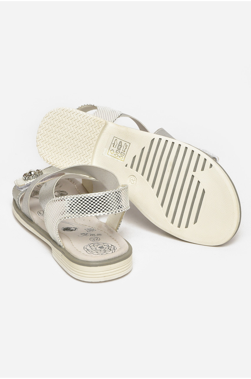 Сандали детские для девочек серебристого цвета С-Т53-81-Е 213309