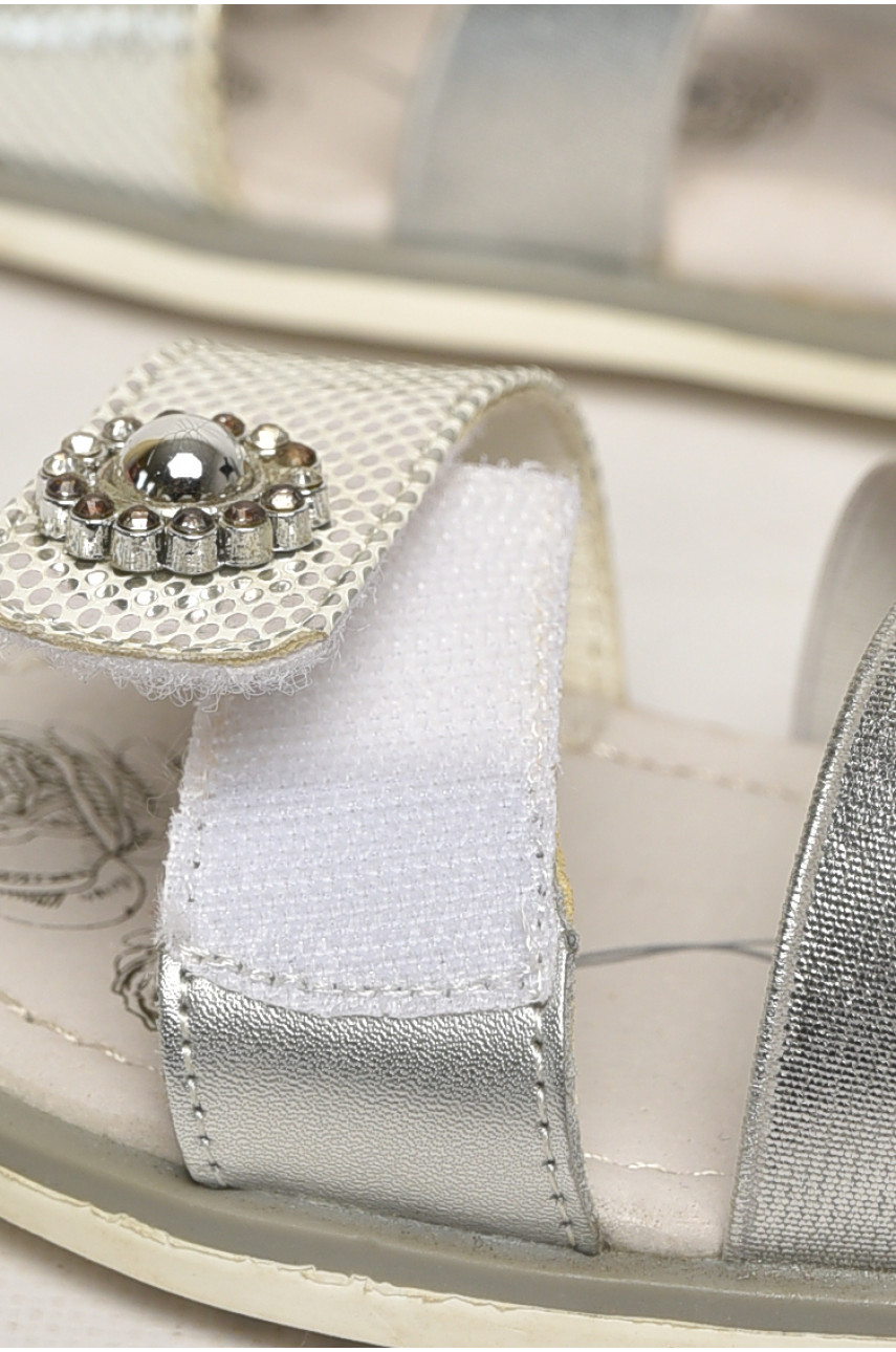 Сандали детские для девочек серебристого цвета С-Т53-81-Е 213309