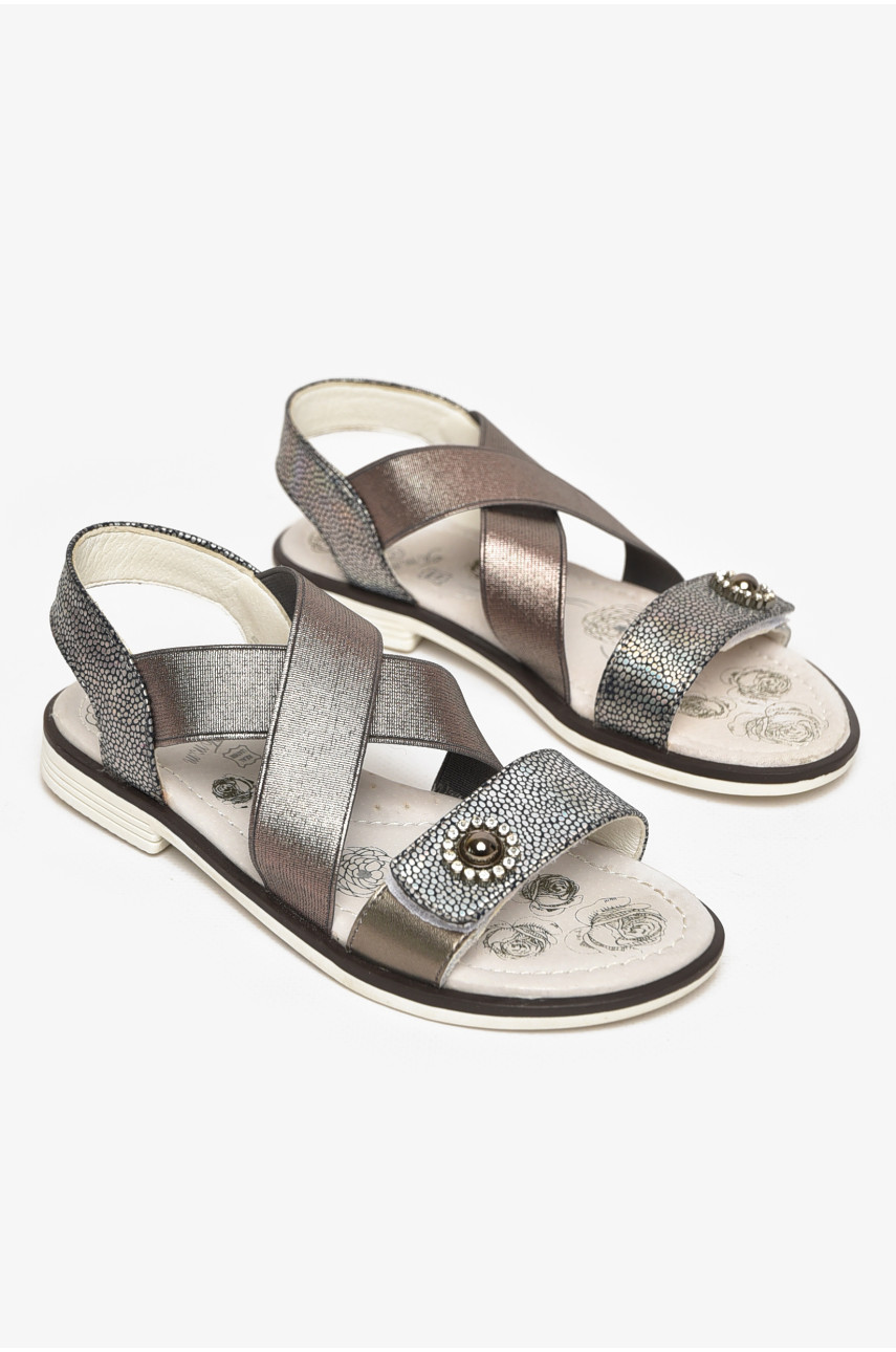 Сандали детские для девочек графитового цвета С-Т53-81-F 213310