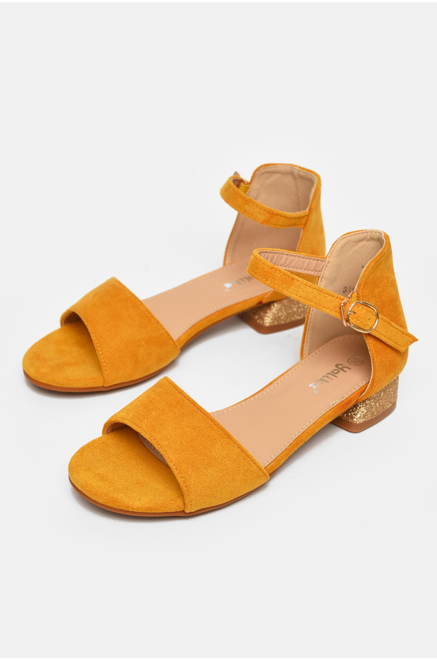 Босоножки подростковые для девочки желтого цвета 31-12 213311