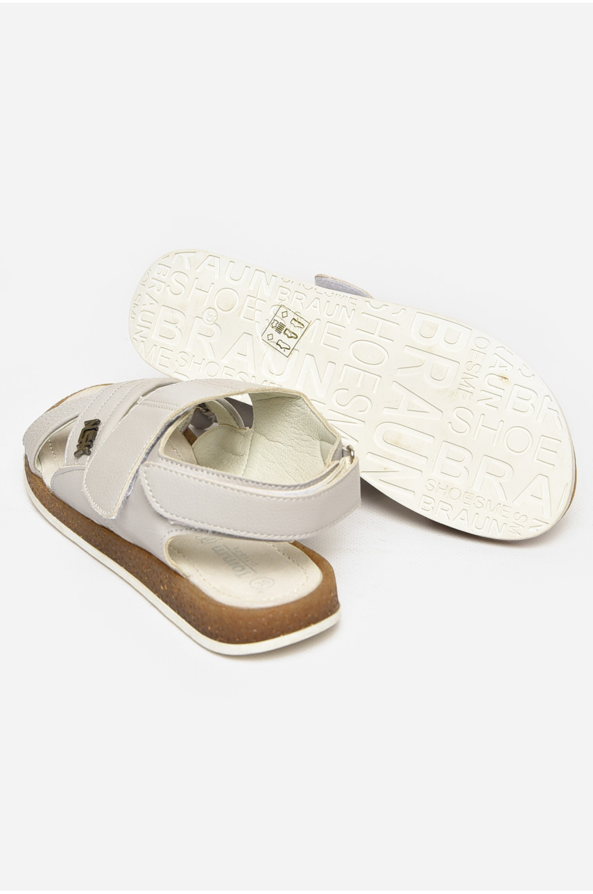 Сандали подростковые для мальчика светло-серого цвета 213312