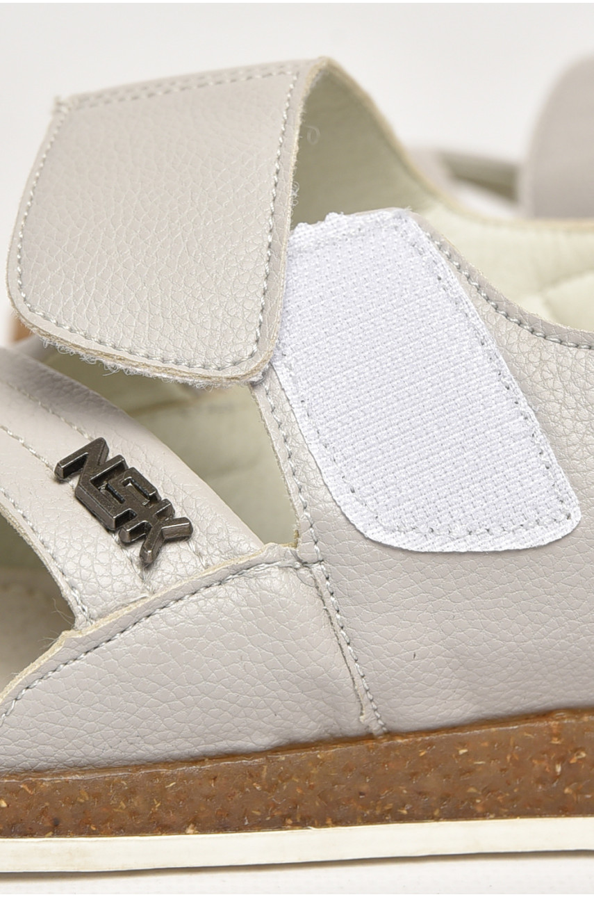 Сандали подростковые для мальчика светло-серого цвета 213312