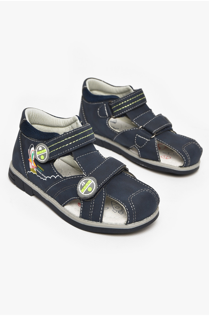 Сандали детские мальчик синего цвета на липучке 10313-1 213328