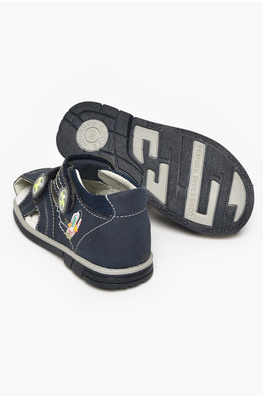 Сандали детские мальчик синего цвета на липучке 10313-1 213328