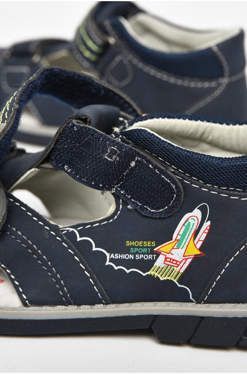 Сандали детские мальчик синего цвета на липучке 10313-1 213328