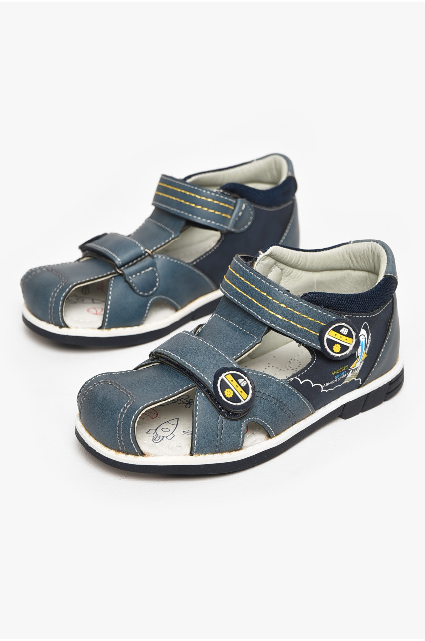 Сандали детские мальчик синего цвета на липучке 10313-3 213329