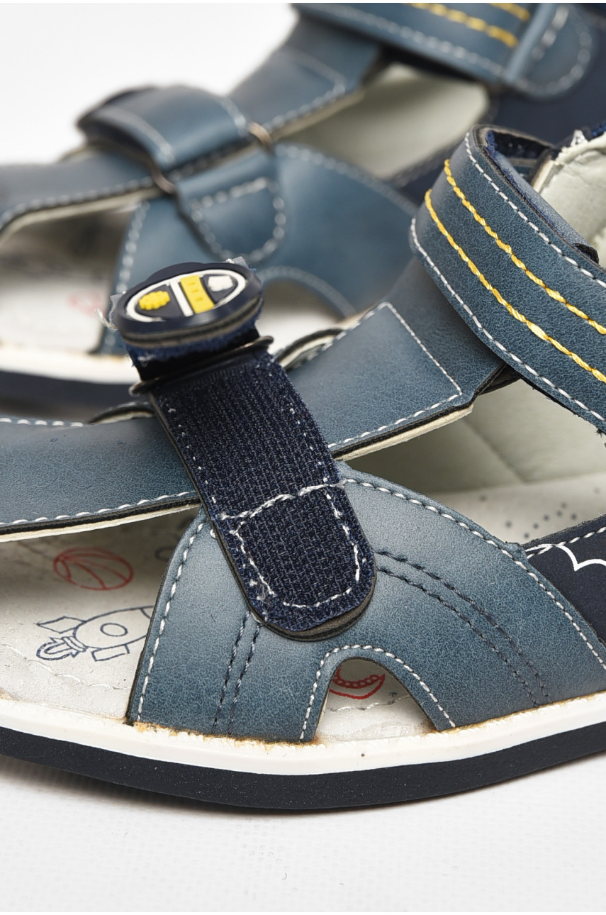 Сандали детские мальчик синего цвета на липучке 10313-3 213329
