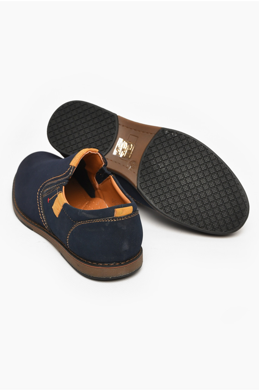 Туфли подростковые для мальчика темно-синего цвета Уценка С-Т34-03-В 213337