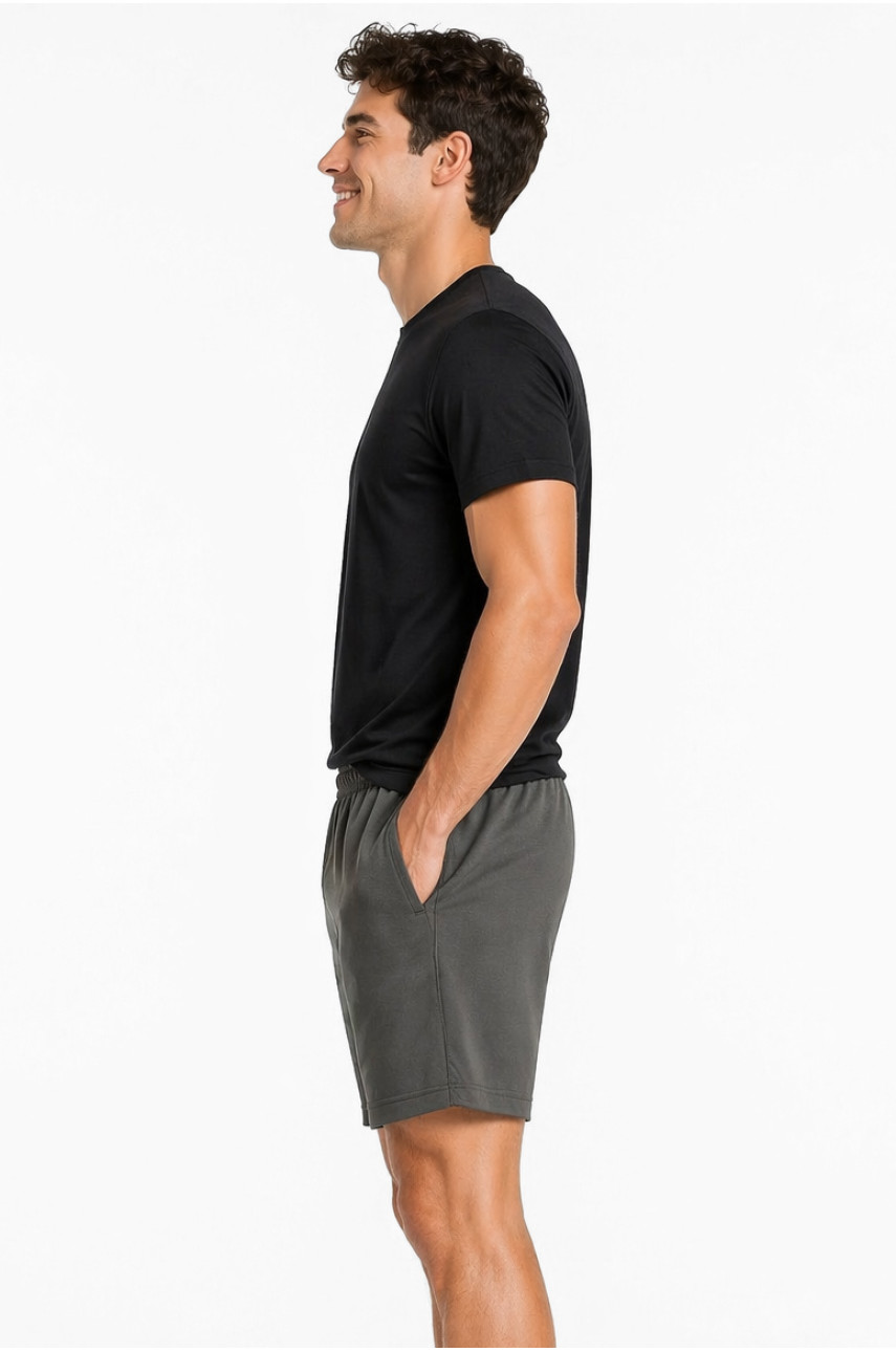 Шорти чоловічі однотонні темно-сірого кольору 213338