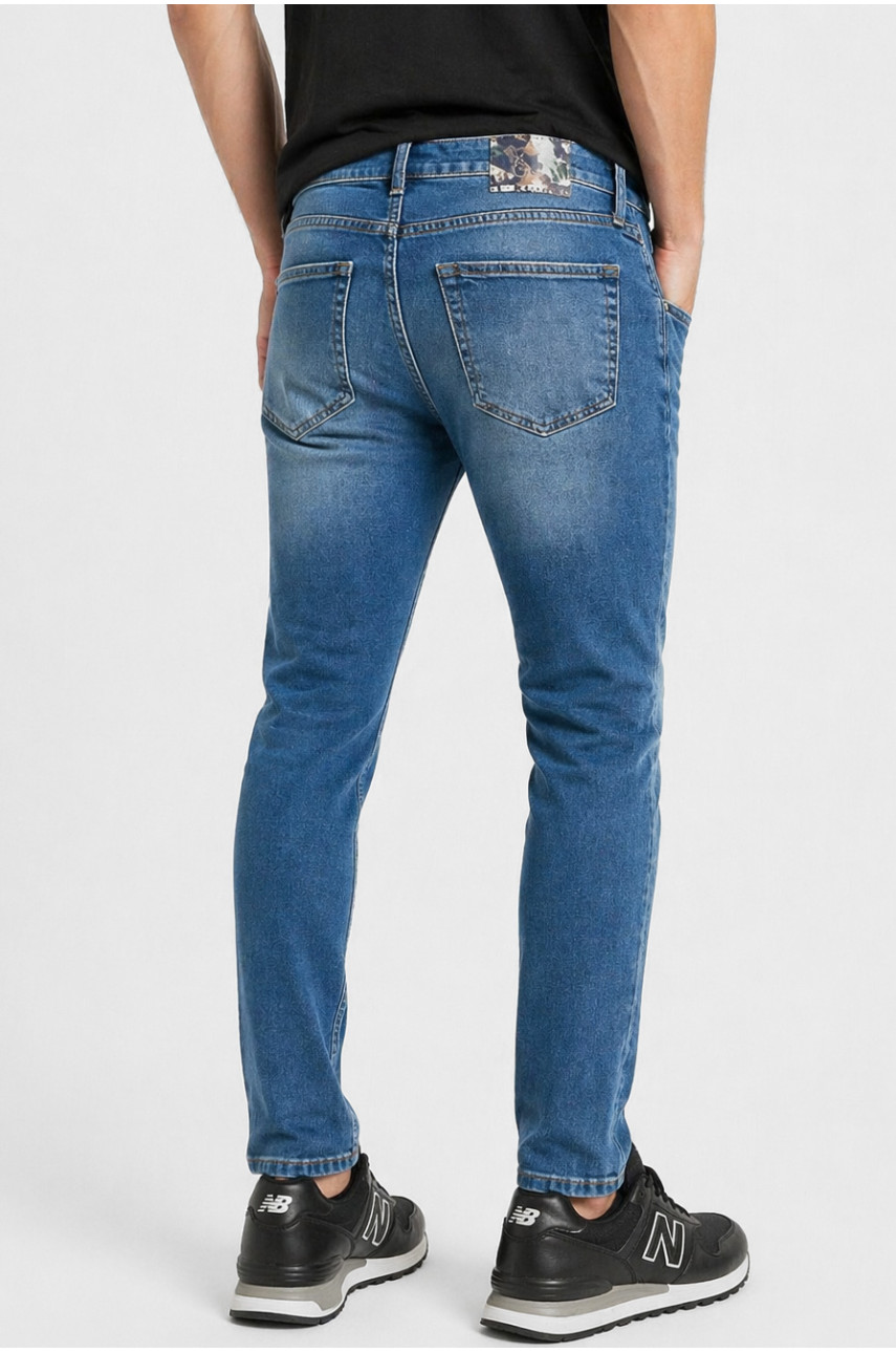 Джинси чоловічі однотонні синього кольору 20297 213345