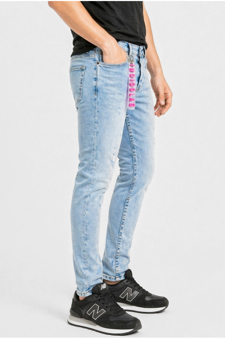 Джинси чоловічі однотонні світло-синього кольору 4230 213348