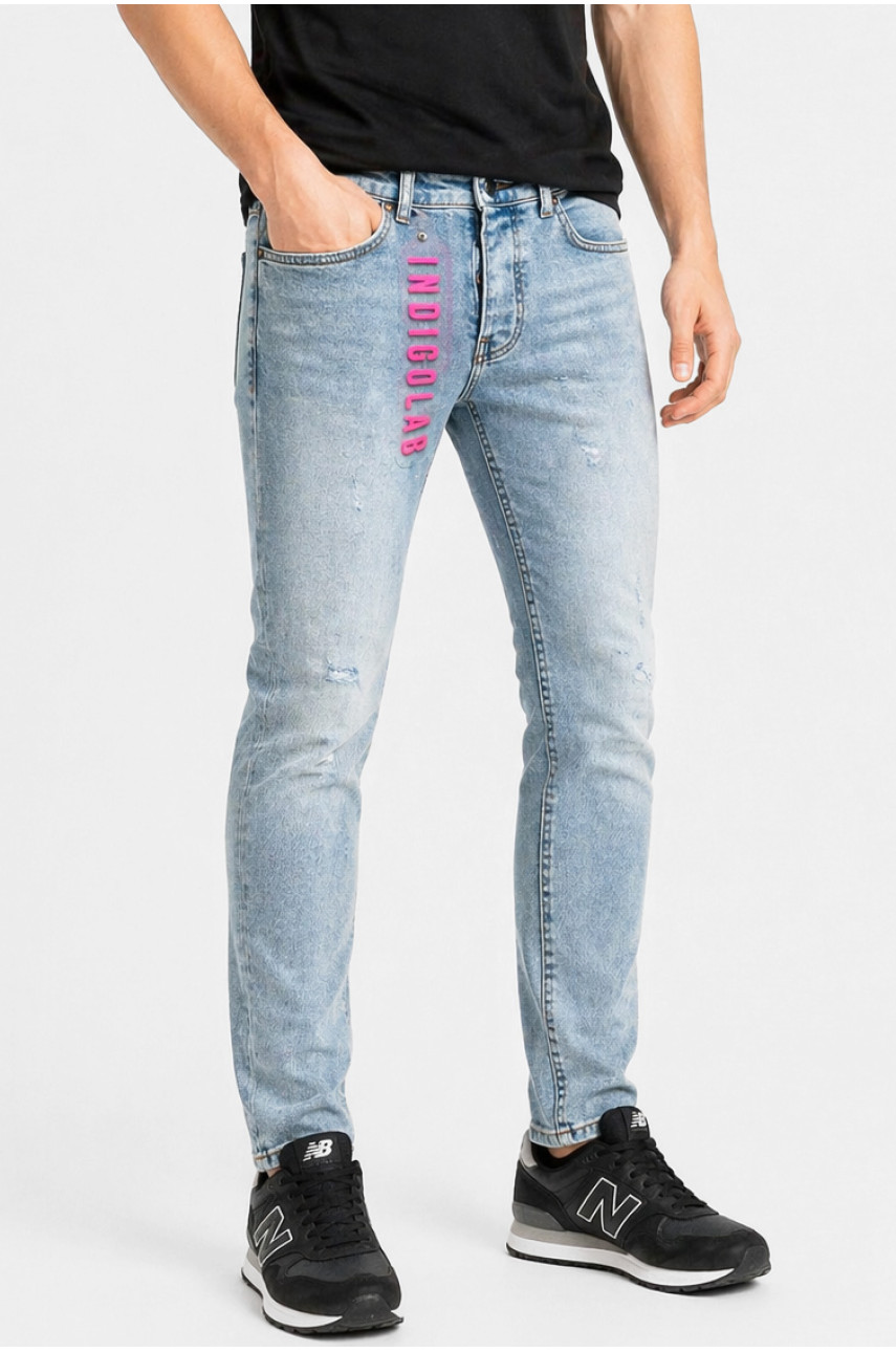 Джинси чоловічі однотонні світло-синього кольору 4230 213350