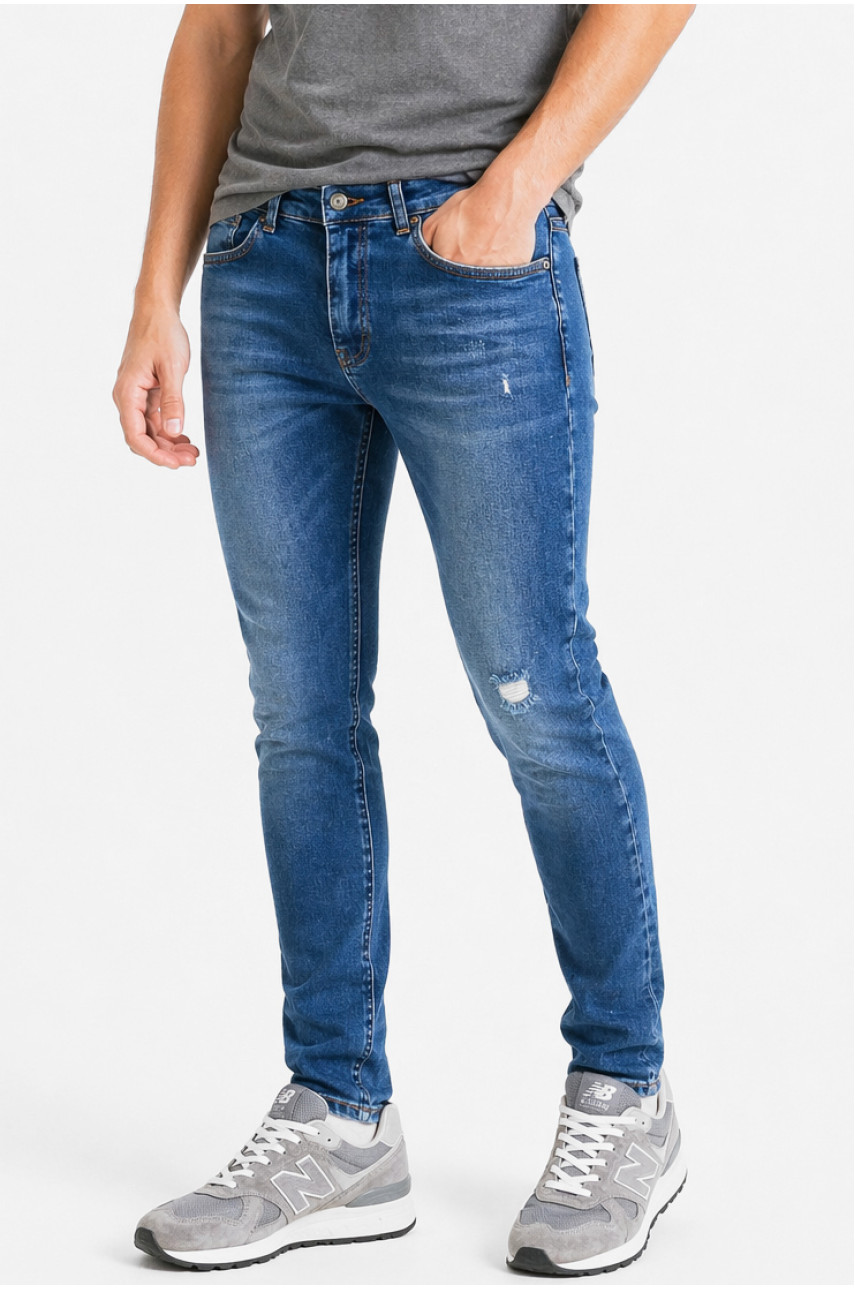 Джинси чоловічі однотонні синього кольору 4177 213353