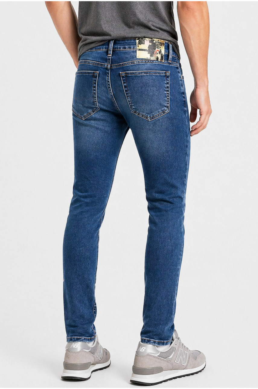 Джинси чоловічі однотонні синього кольору 4177 213353