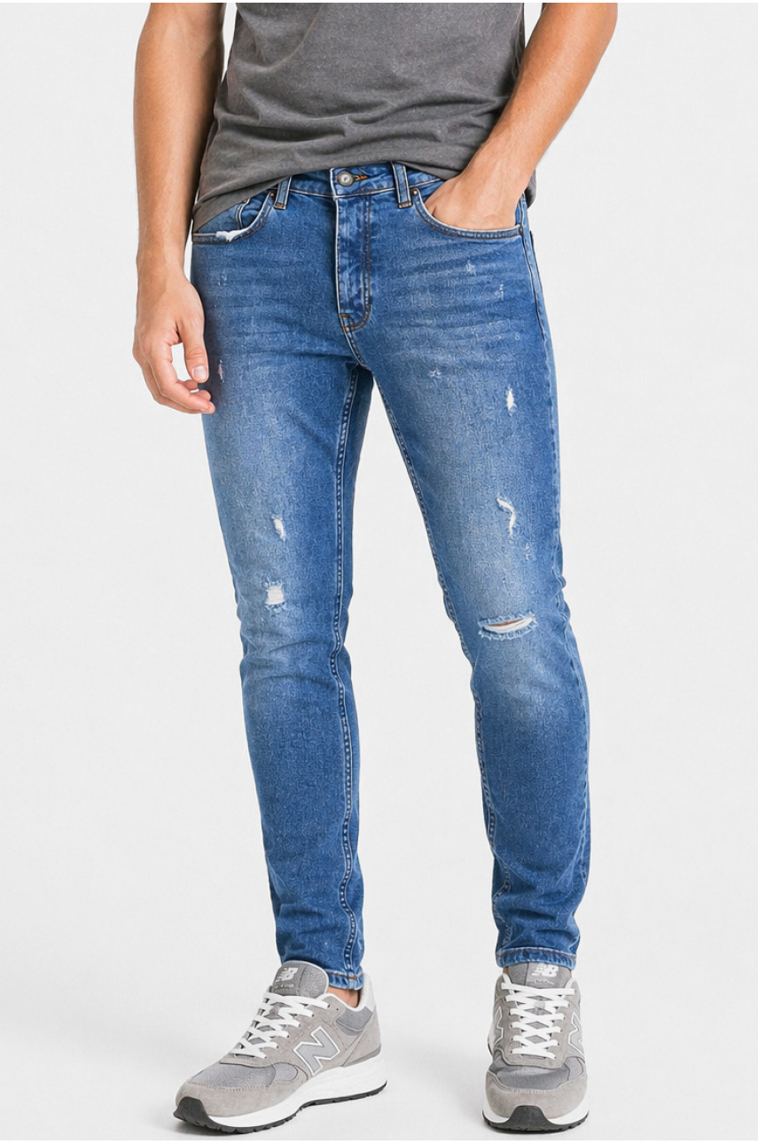 Джинси чоловічі однотонні синього кольору 3745 213357