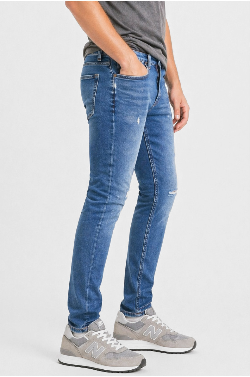 Джинси чоловічі однотонні синього кольору 3745 213357