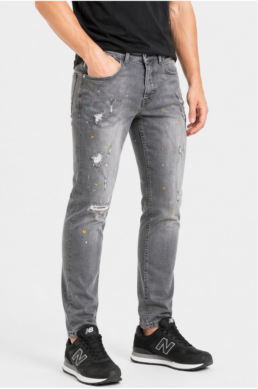 Джинси чоловічі сірого кольору з принтом 2825 213358