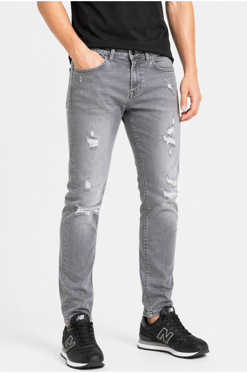 Джинси чоловічі однотонні сірого кольору 4169 213366