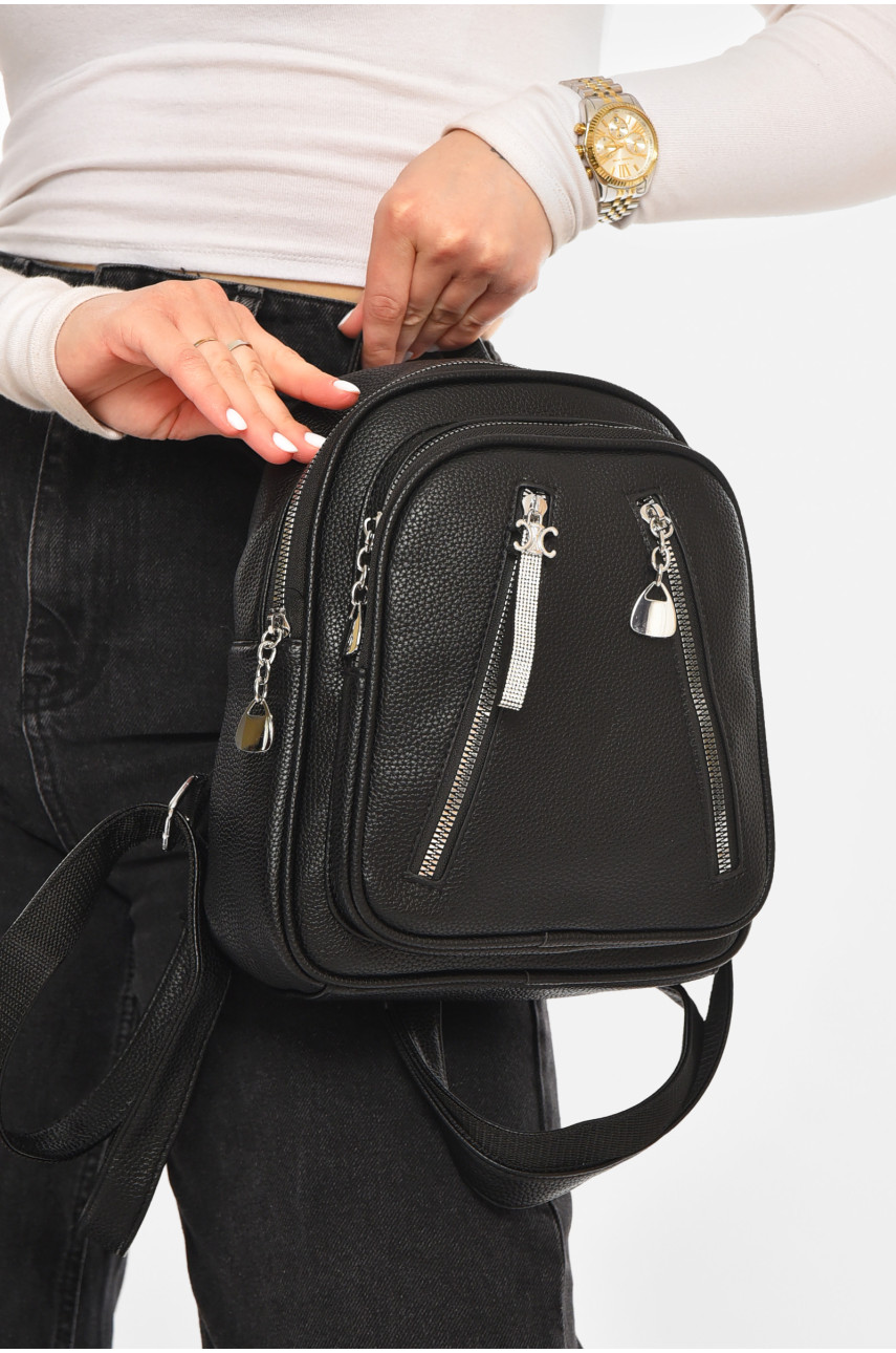 Рюкзак женский из экокожи черного цвета 6813 213379