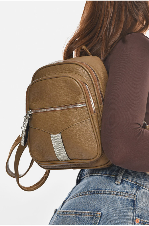 Рюкзак женский из экокожи цвета хаки 6812 213383