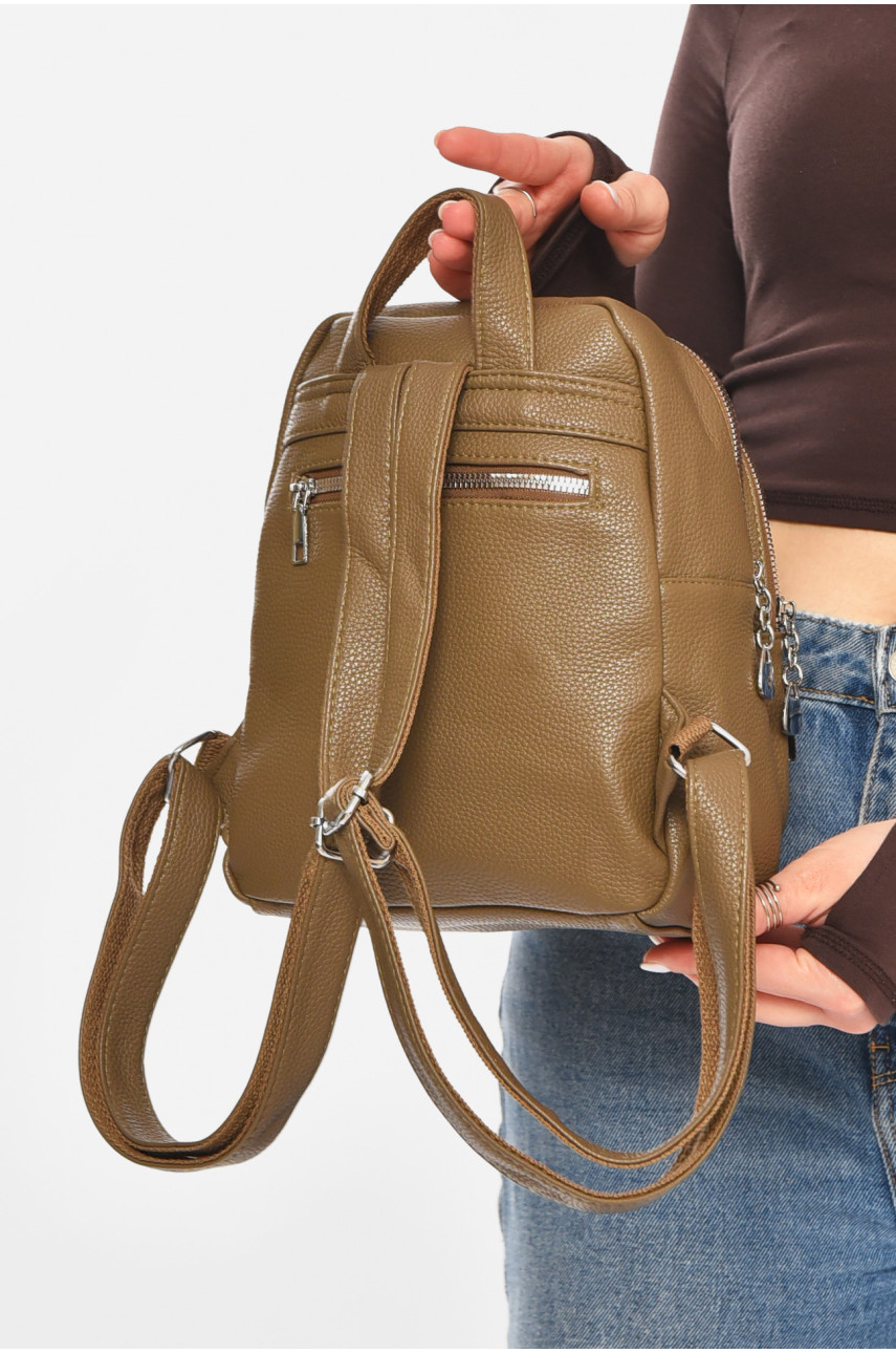 Рюкзак женский из экокожи цвета хаки 6812 213383