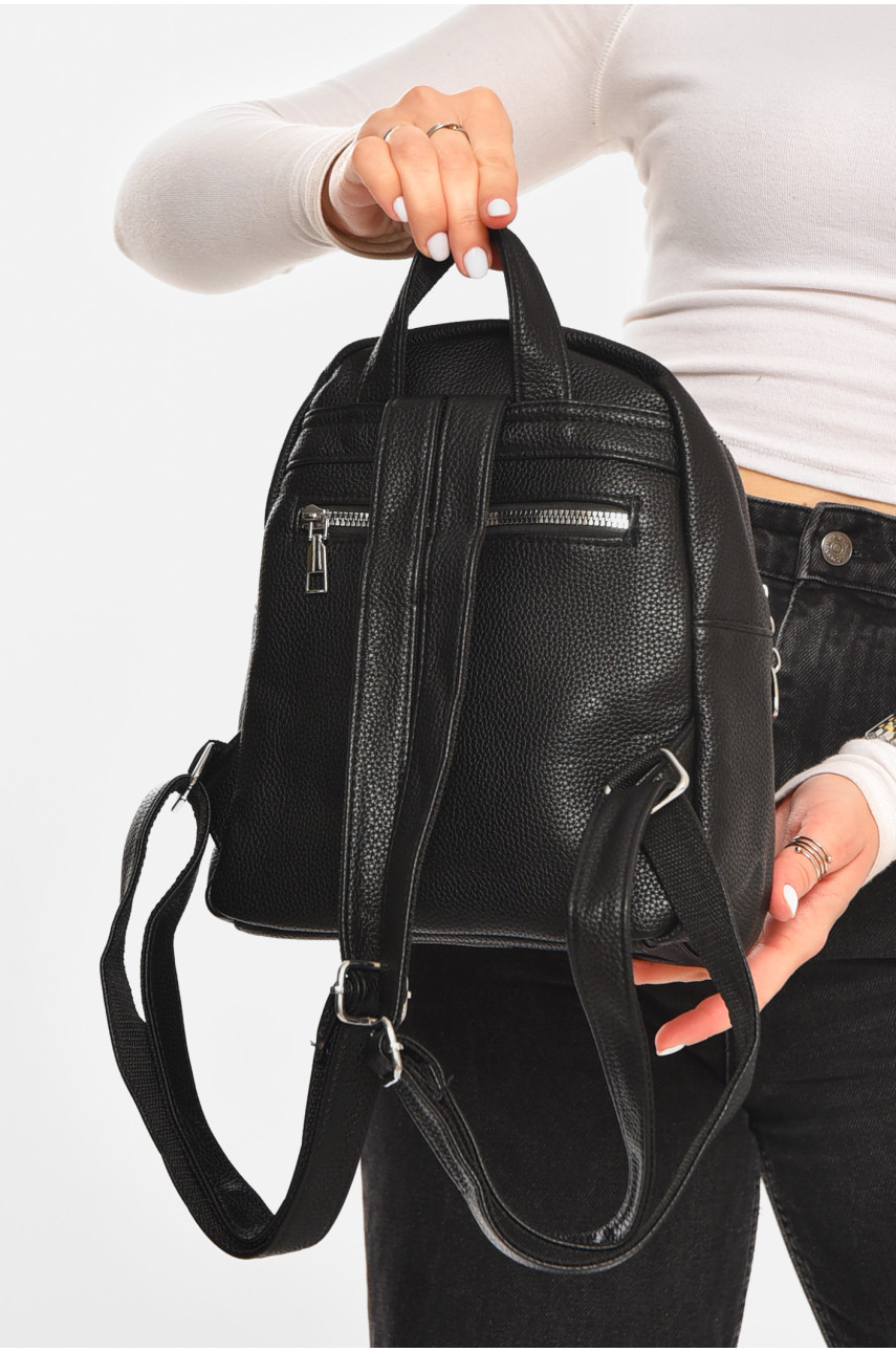 Рюкзак женский из экокожи черного цвета 6812 213384