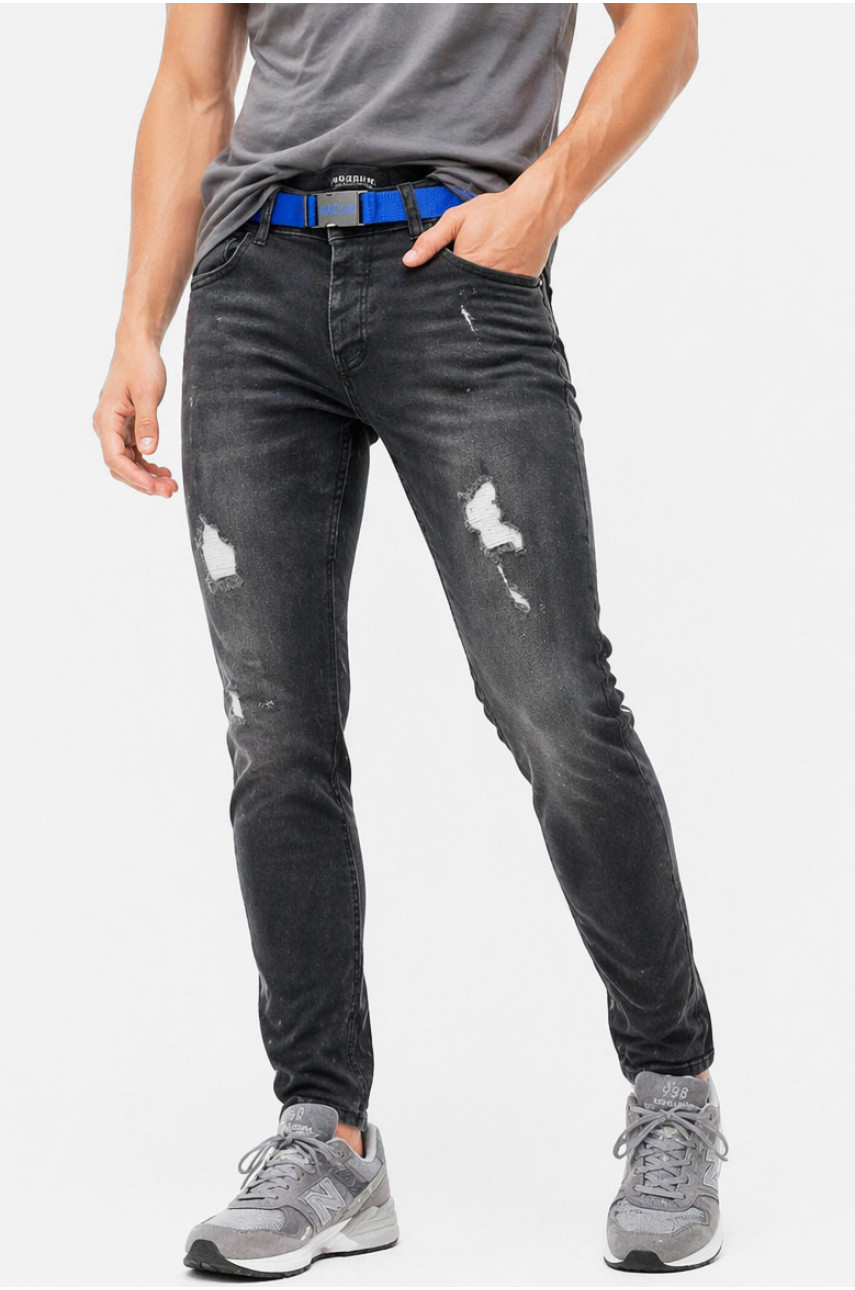 Джинси чоловічі однотонні чорного кольору 4260 213391