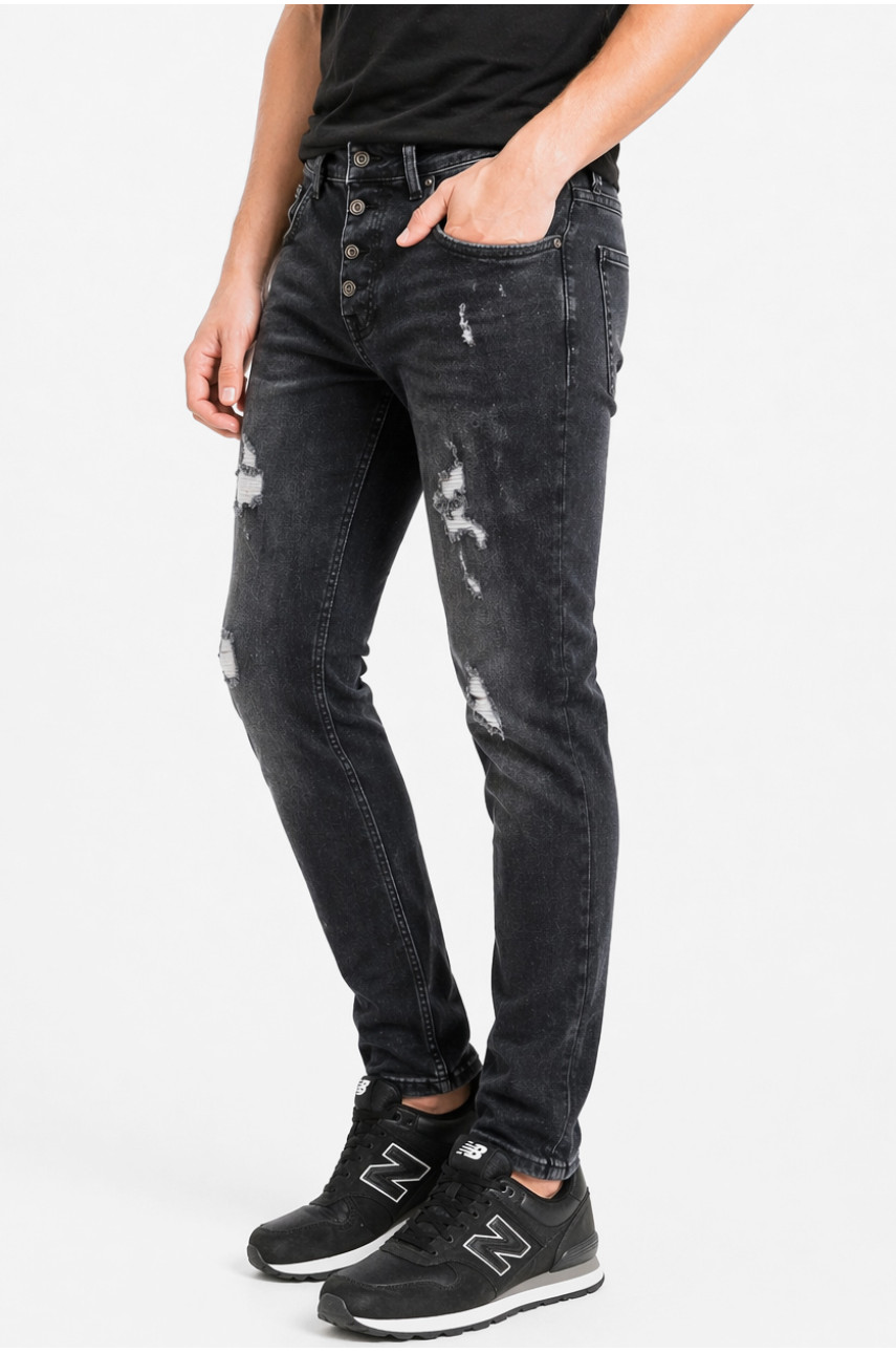 Джинси чоловічі однотонні чорного кольору 4260 213392