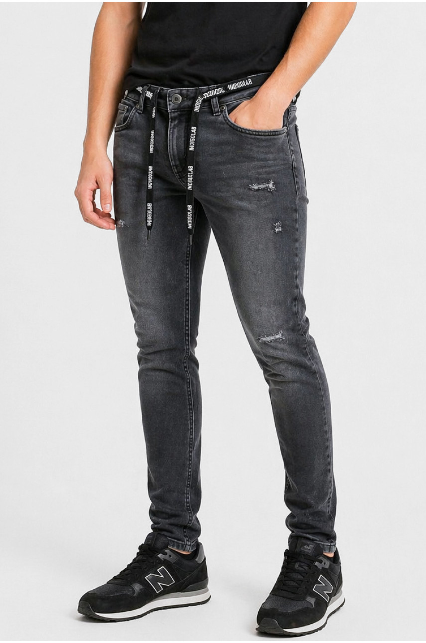 Джинси чоловічі однотонні темно-сірого кольору 20301 213397