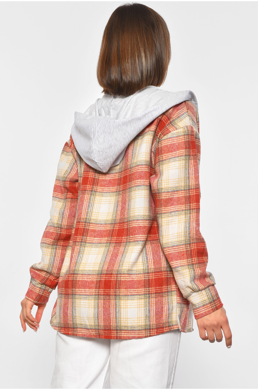 Рубашка женская в клетку красного цвета Уценка 213402