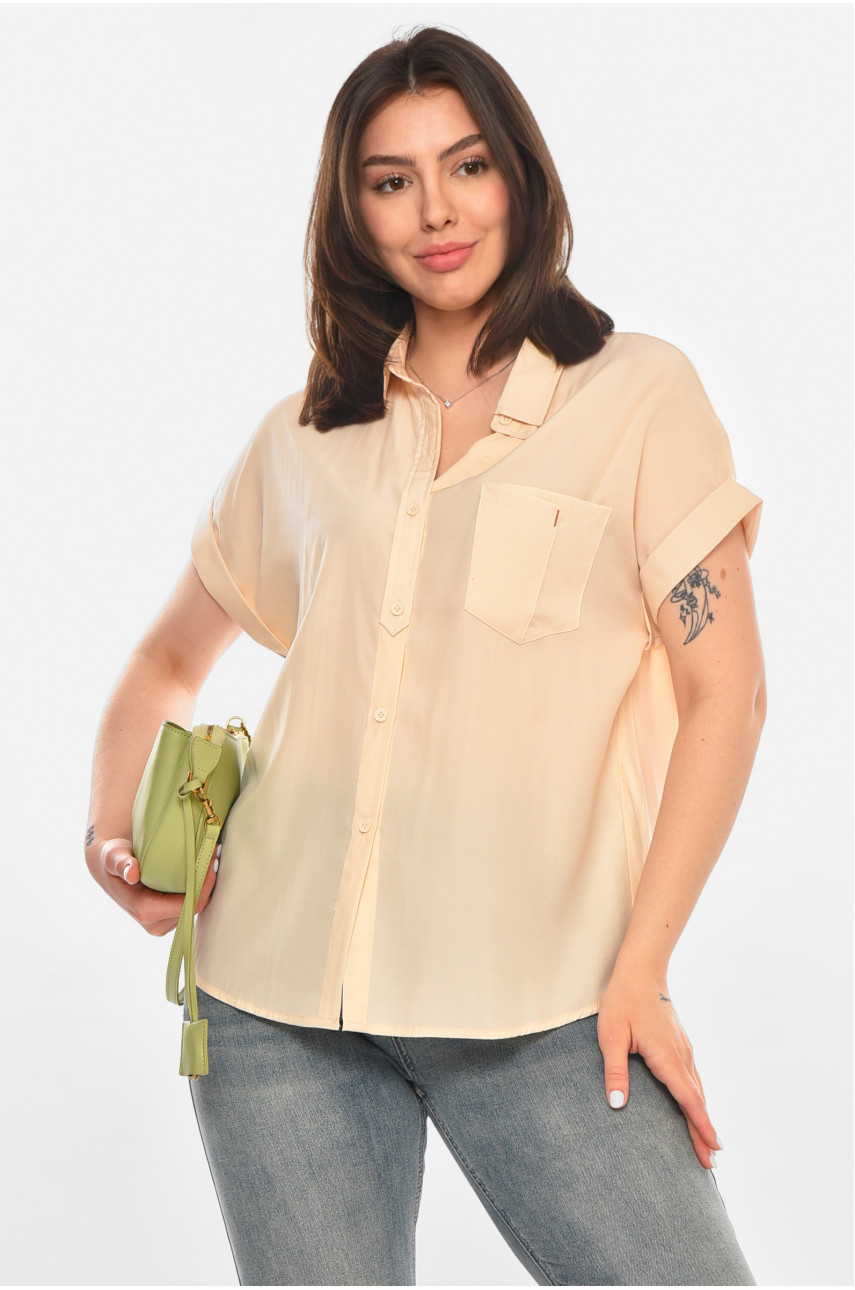 Сорочка жіноча однотонна бежевого кольору 1122 213413
