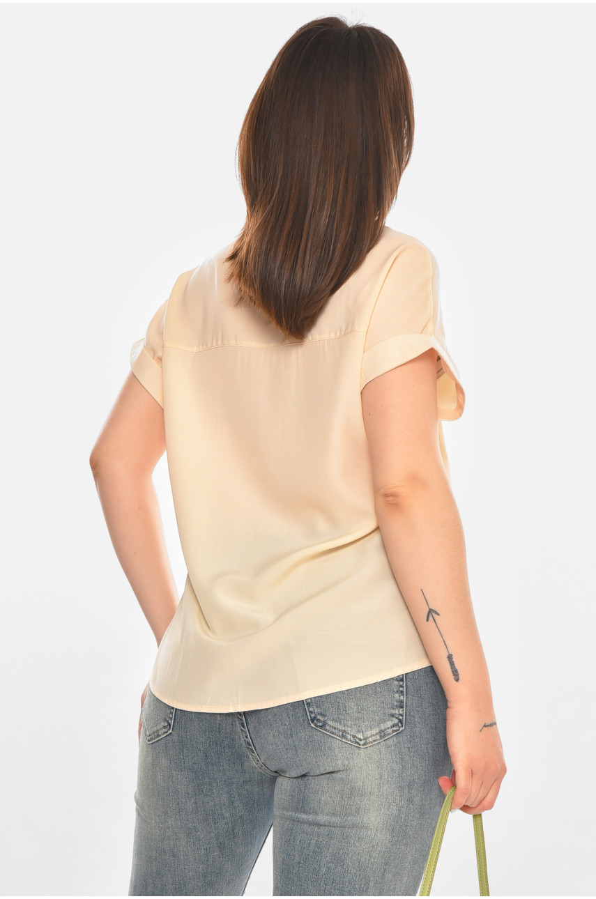 Сорочка жіноча однотонна бежевого кольору 1122 213413