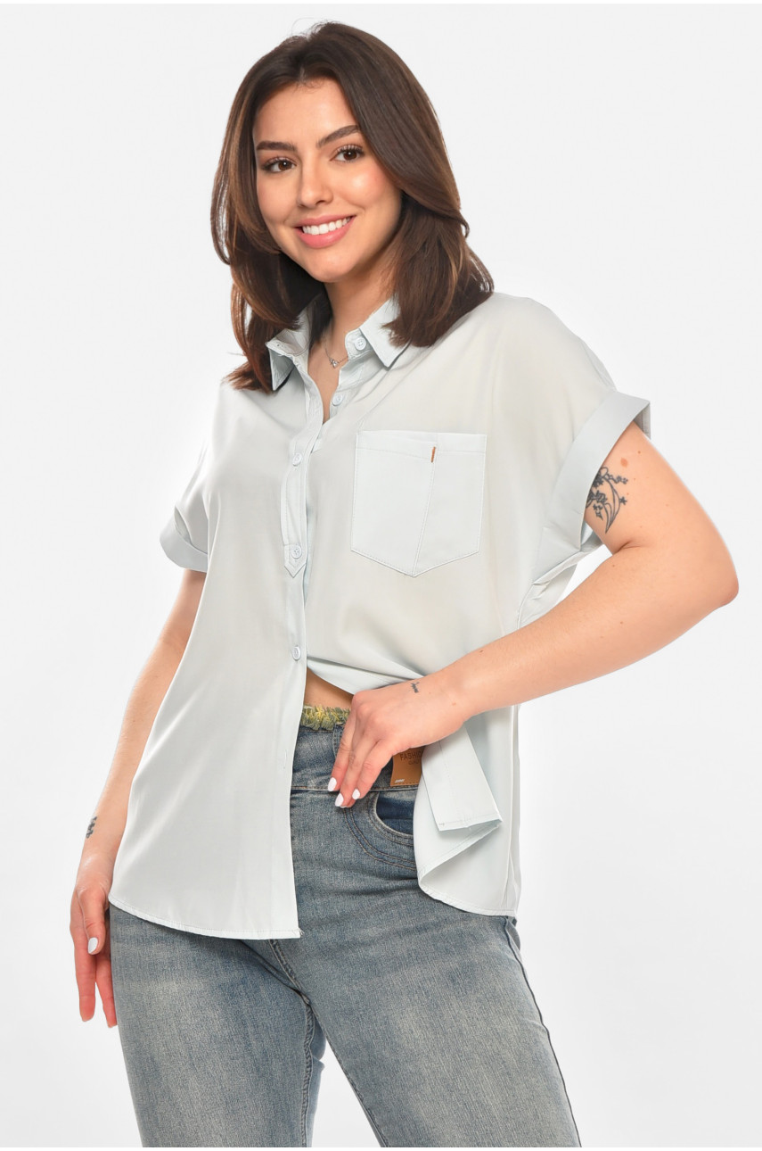 Сорочка жіноча однотонна блакитного кольору 1122 213415