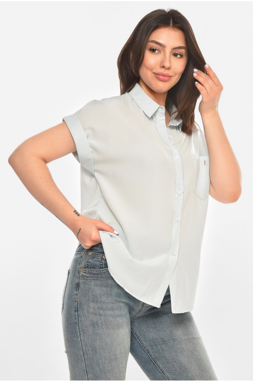 Сорочка жіноча однотонна блакитного кольору 1122 213415