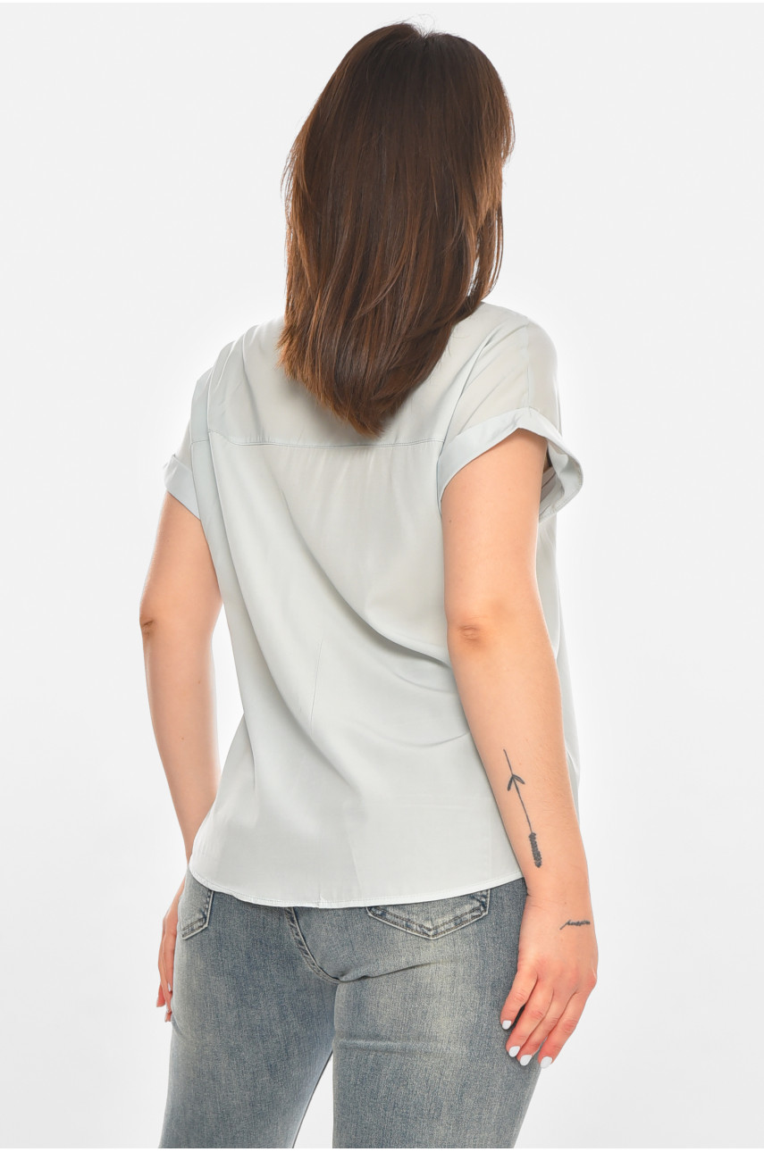 Сорочка жіноча однотонна блакитного кольору 1122 213415