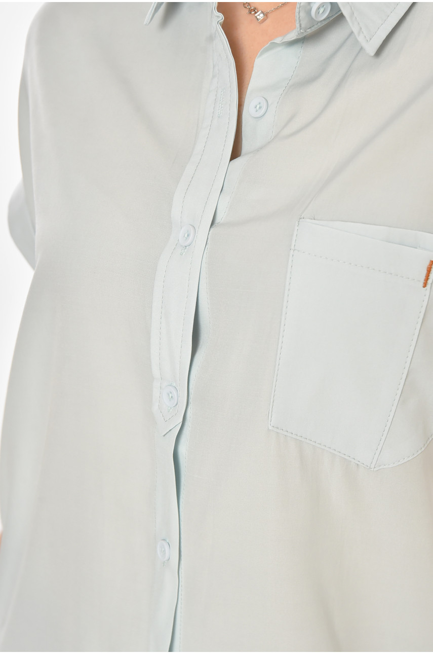 Сорочка жіноча однотонна блакитного кольору 1122 213415