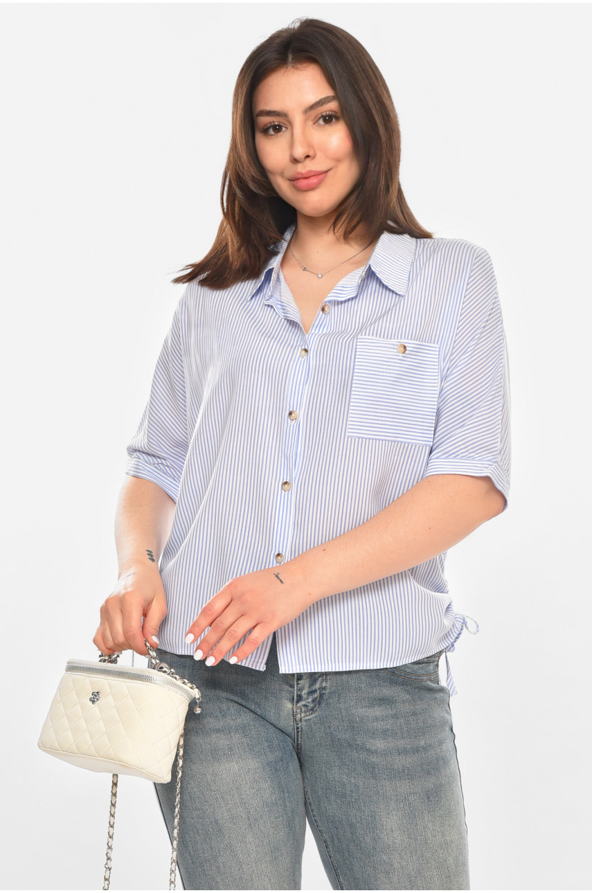 Сорочка жіноча блакитного кольору з принтом 1071 213418