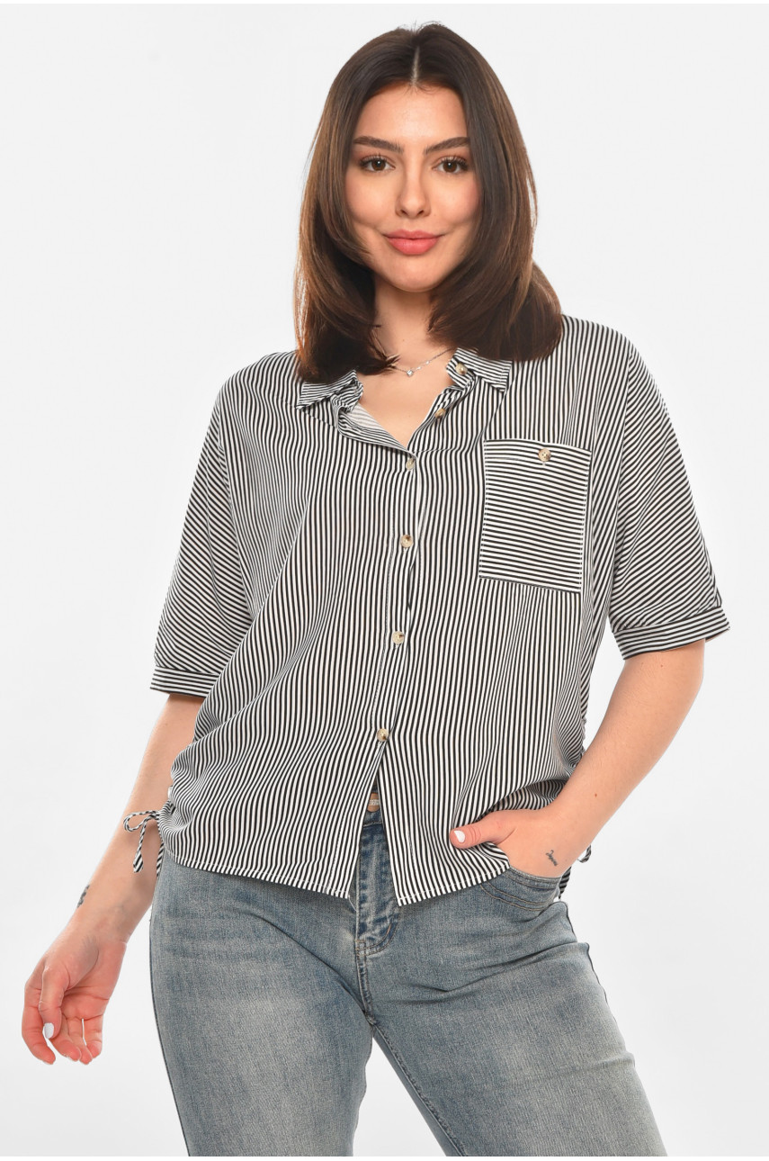 Сорочка жіноча чорного кольору з принтом 1071 213419