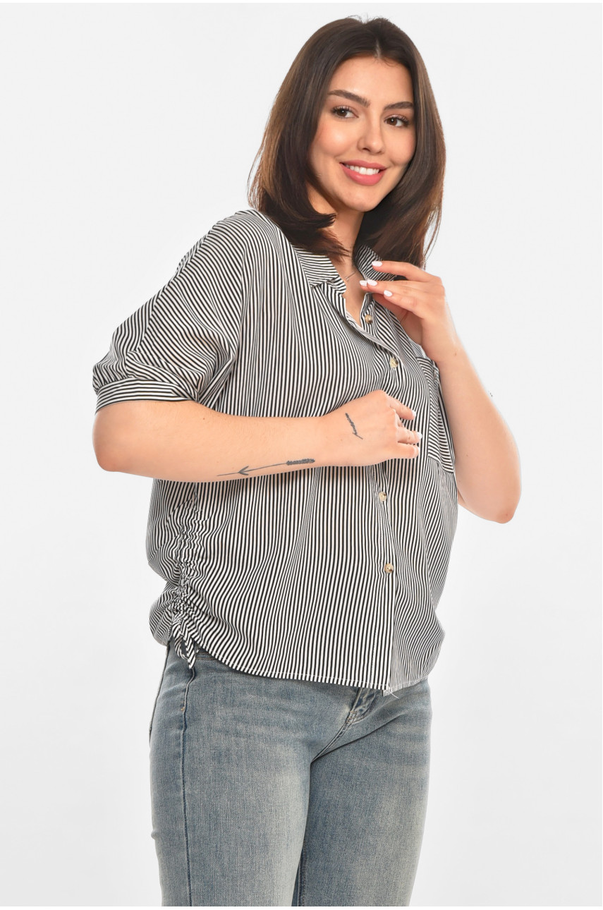 Сорочка жіноча чорного кольору з принтом 1071 213419