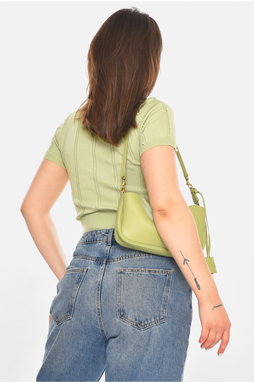 Футболка жіноча трикотажна м'ятного кольору 213449