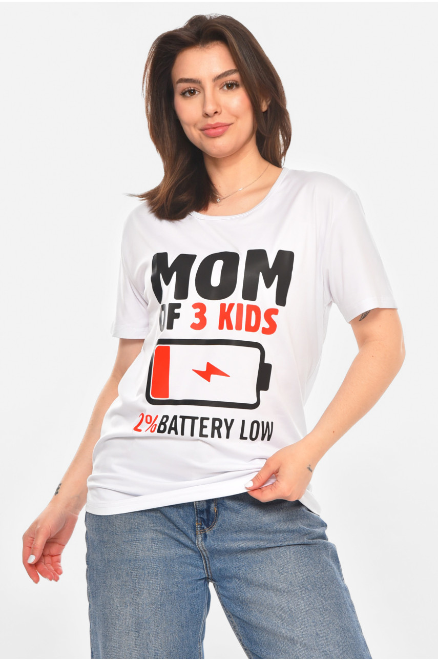 Футболка жіноча білого кольору з принтом 213461