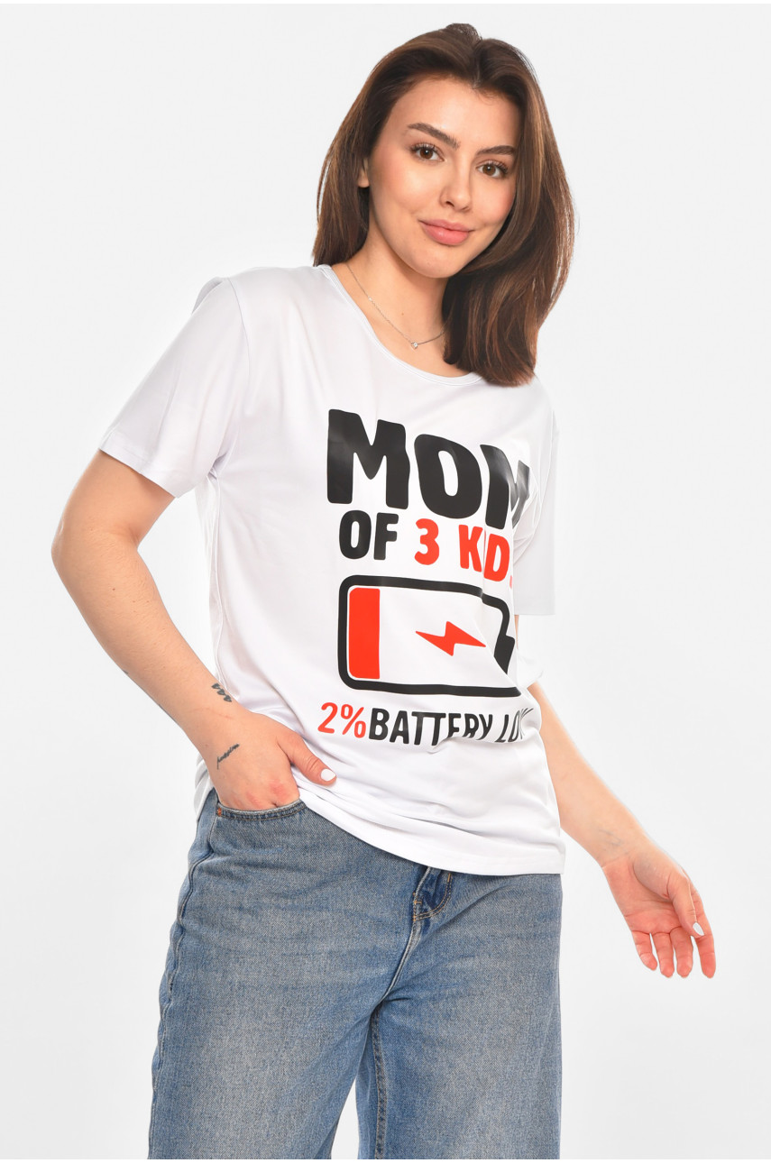 Футболка жіноча білого кольору з принтом 213461