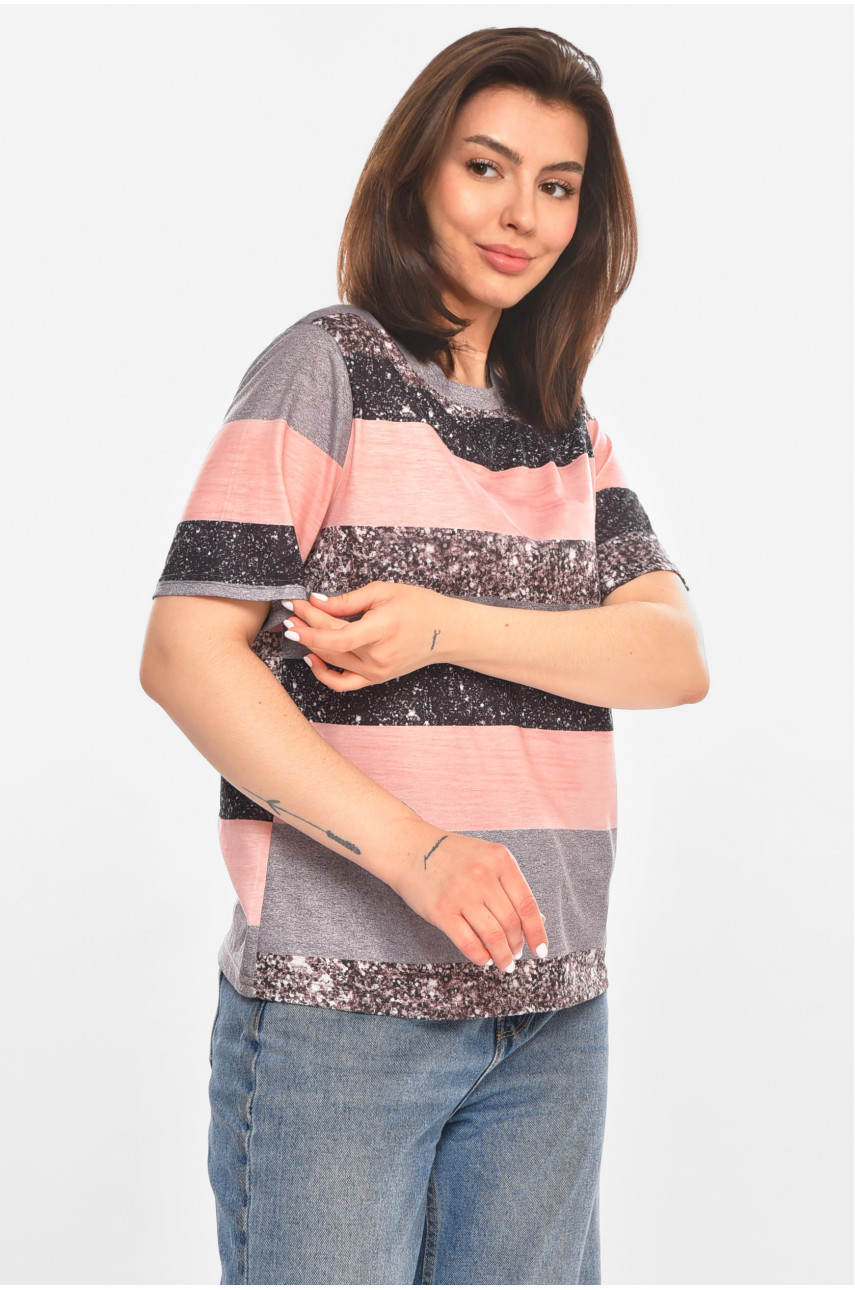 Футболка жіноча сірого кольору з принтом 213463