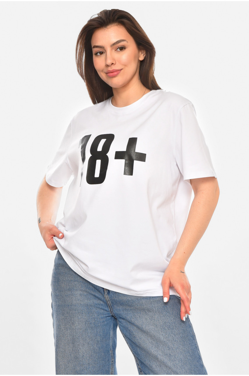 Футболка жіноча білого кольору з принтом 213470
