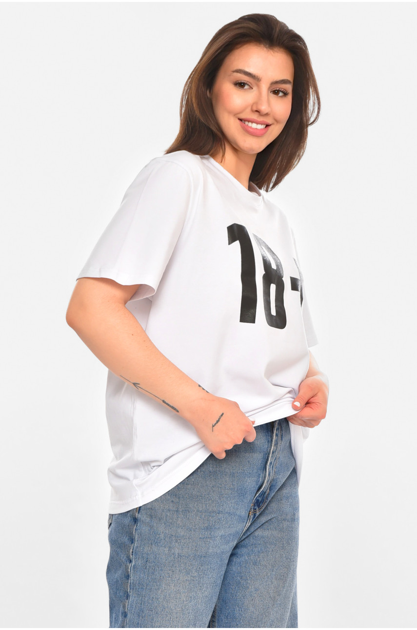 Футболка жіноча білого кольору з принтом 213470