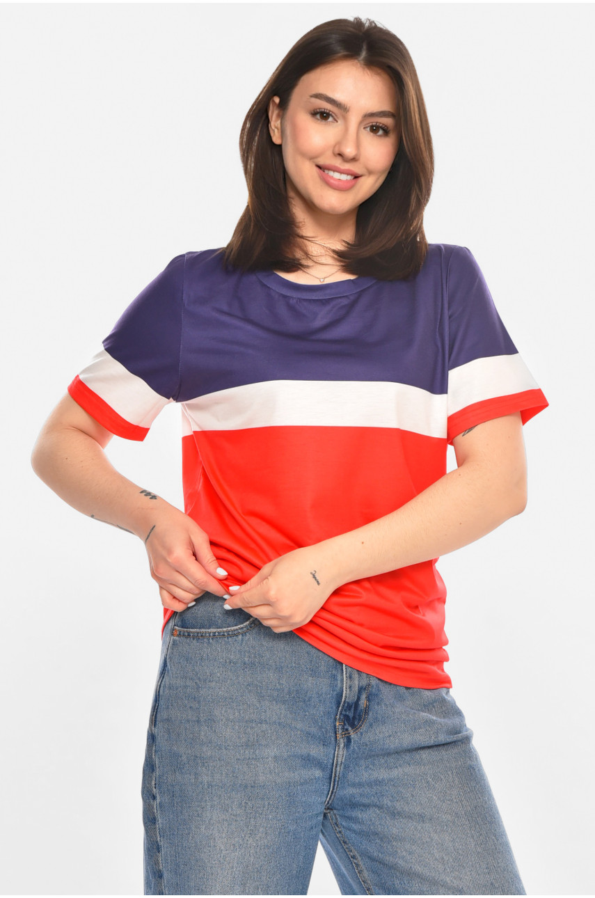 Футболка жіноча червоного кольору з принтом 213487