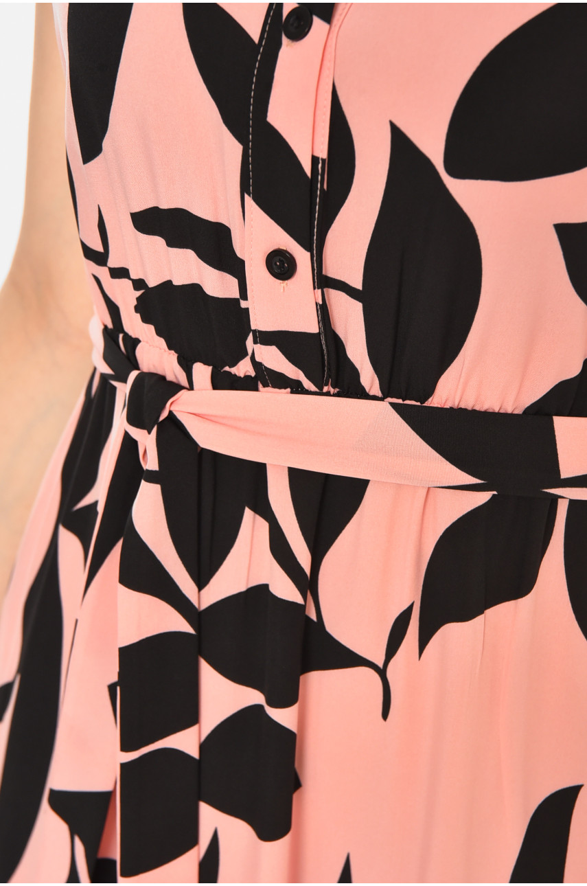 Сукня жіноча рожевого кольору з принтом 213490